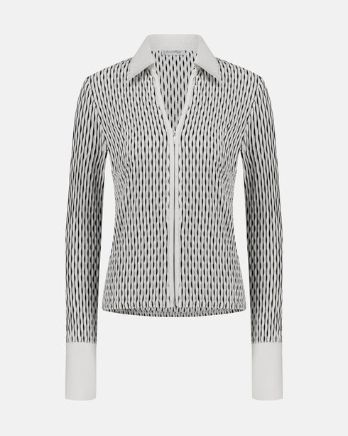 B&W Zip-Up Top